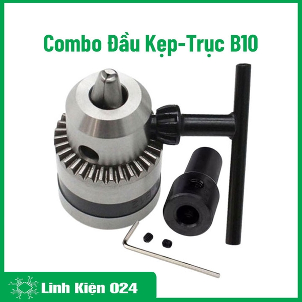 Combo Đầu Kẹp Mũi Khoan 3 Chấu Và Đầu Nối Trục B10-5 Có Ốc Vặn