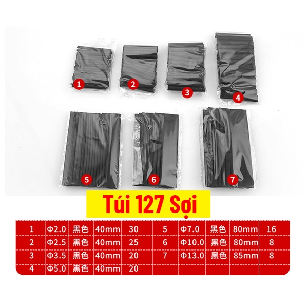 Combo Gen Co Nhiệt Đủ Màu Cắt Sẵn Nhiều Cỡ