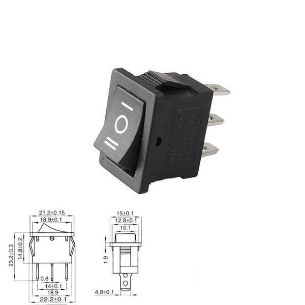 Công Tắc Bập Bênh 3P 3 Chế Độ KCD1 10x15mm (k1d18)