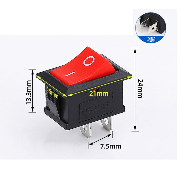 Công Tắc Bập Bênh KCD1-11 3A 250V 2P (k1e9)