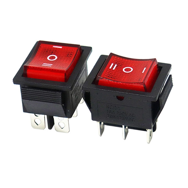 Công Tắc Bập Bênh KCD4 16A/250V 6 Pin 31x25mm