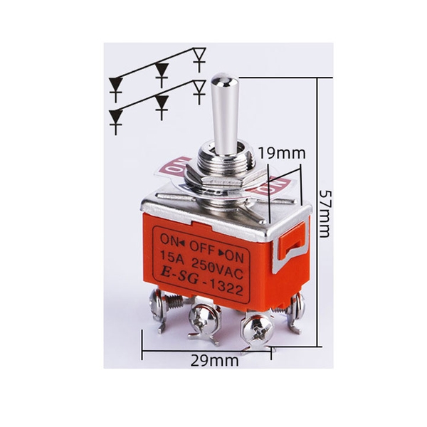Công Tắc Gạt Đảo Chiều Động Cơ 1322 6 Chân 250VAC-15A (k1c7)