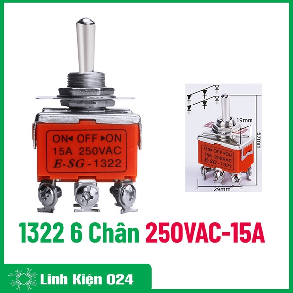Công Tắc Gạt Đảo Chiều Động Cơ 1322 6 Chân 250VAC-15A (k1c7)