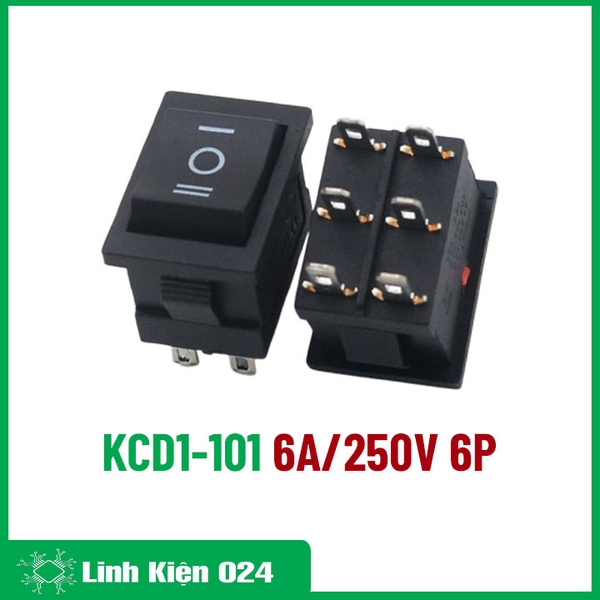 Công Tắc Bập Bênh KCD1-101 6A/250V 6Pin 3 Chế Độ