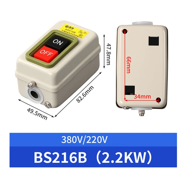Công Tắc Nút Nhấn 3 Pha 380V 2.2KW BS216B