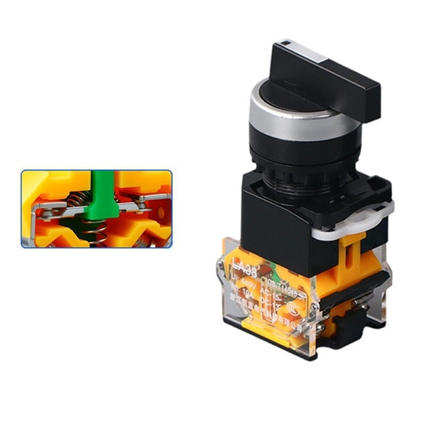 Công Tắc Xoay 3 Vị Trí LA38 440V-10A Tự Hồi ( Xoay Nhả)