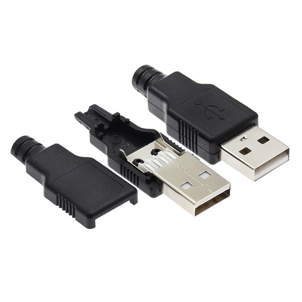 Đầu Jack Cổng USB A Đực 4P + Vỏ