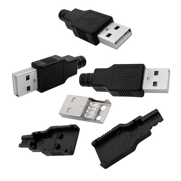 Đầu Jack Cổng USB A Đực 4P + Vỏ