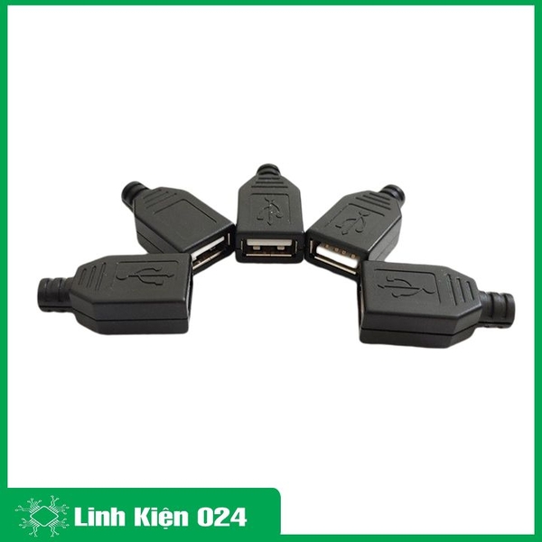 Đầu Jack Cổng USB A Cái 4P + Vỏ