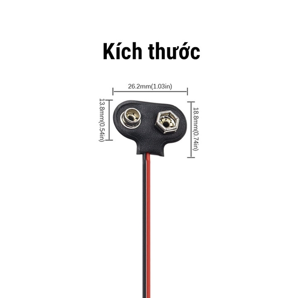 Dây Đế Pin 9V Đấu Ra DC 5.5x2.1mm
