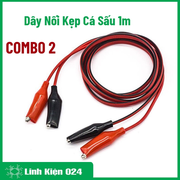 Dây Nối Kẹp Cá Sấu Dài 1m - Combo 2 Dây