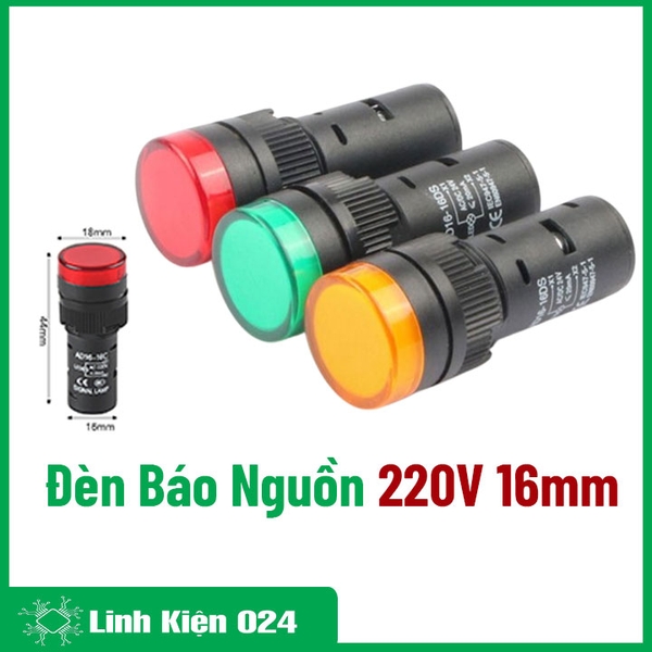 Đèn Báo Nguồn 16mm AD16-16C 220VAC