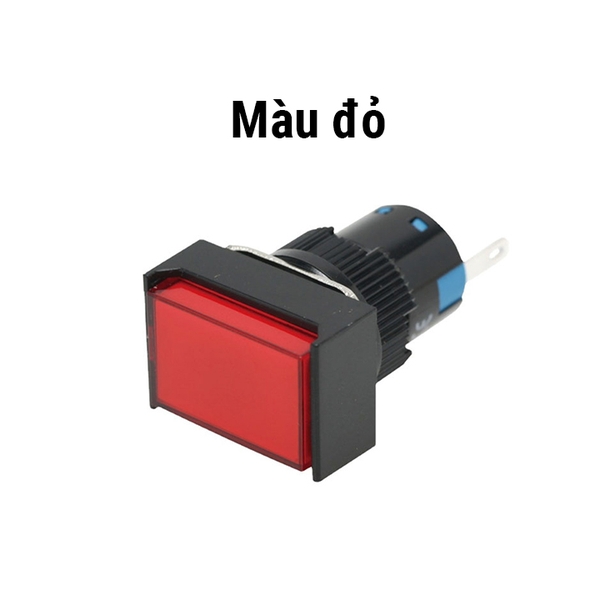 Nút Nhấn Đề Chữ Nhật 24VDC LA16J-11D Nhấn Giữ Có Đèn