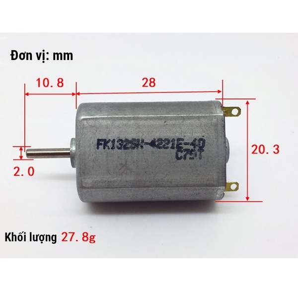 Động Cơ 132 Tốc Độ Cao 3-5v 32000 Vòng/ Phút 1A  KT 28x20.3x15.4mm