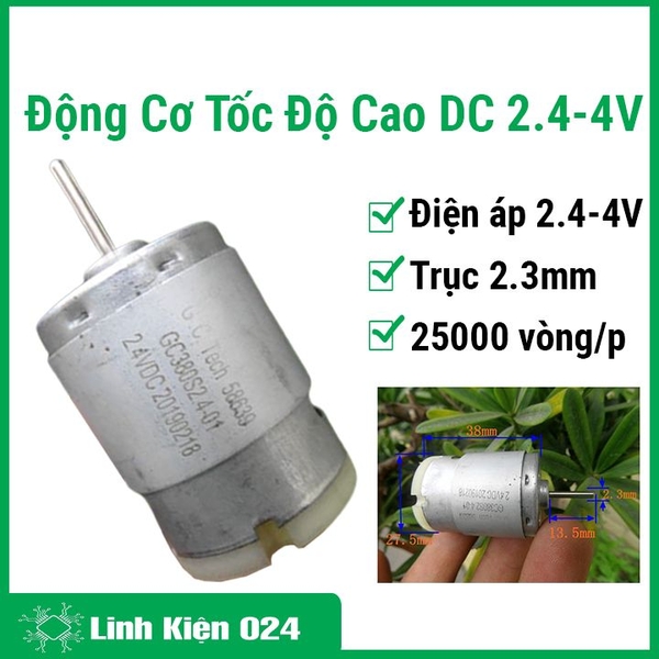 Động Cơ Tốc Độ Cao DC 2.4-4V Trục 2.3mm 25000 Vòng/ Phút