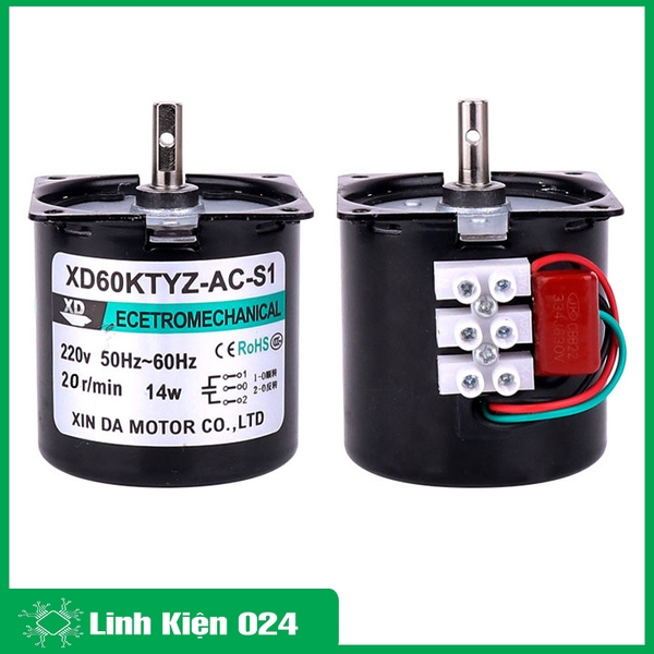 Động Cơ Giảm Tốc 220VAC 28W 68KTYZ Trục 7mm