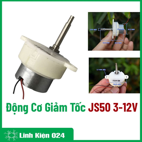 Động Cơ Giảm Tốc JS50 3-12V Trục Dài