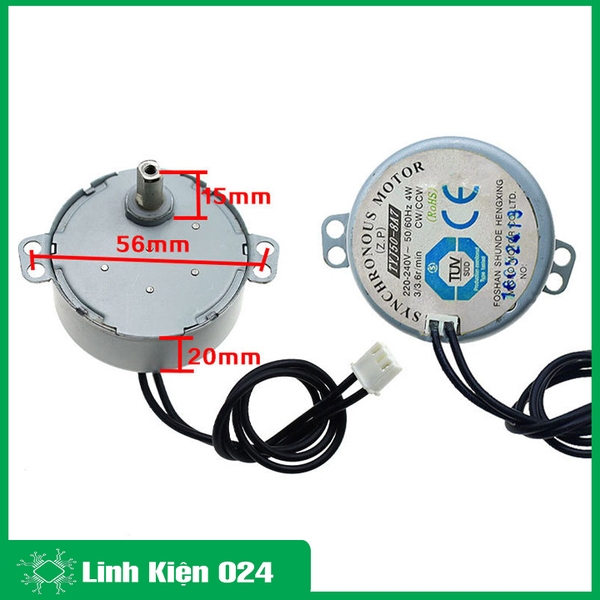 Động Cơ Túp Năng Điện 220VAC 0.2W 4 Vòng/Phút