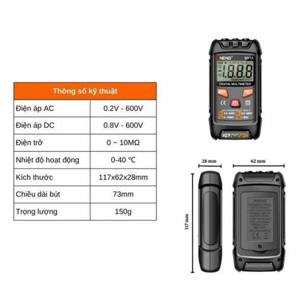 Đồng Hồ Vạn Năng Kĩ Thuật Số ANENG M113 Độ Chính Xác Cao