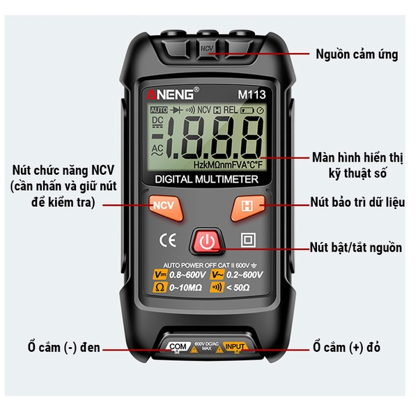 Đồng Hồ Vạn Năng Kĩ Thuật Số ANENG M113 Độ Chính Xác Cao