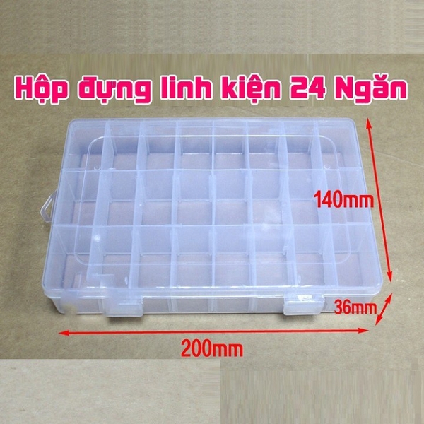 Hộp Đựng Linh Kiện Điện Tử 24 Ngăn ( CóThể Tháo Rời Ngăn )