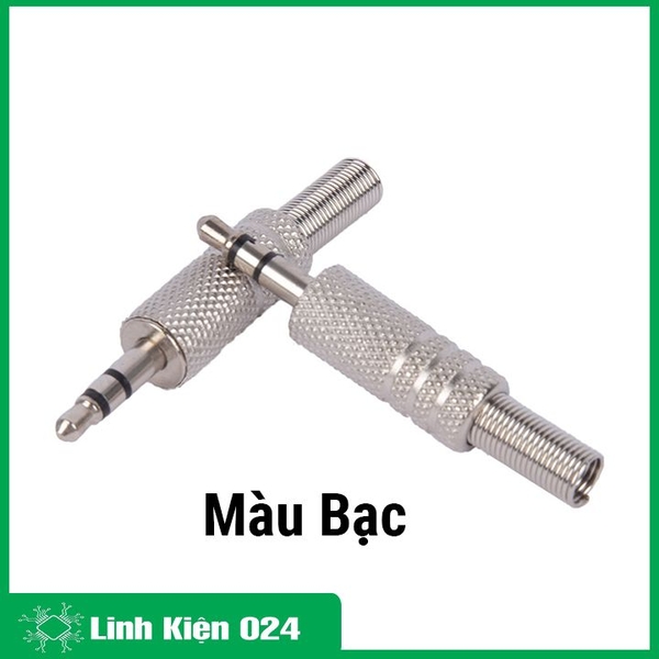 Jack Audio 3.5mm Đực Màu Bạc Loại Tốt