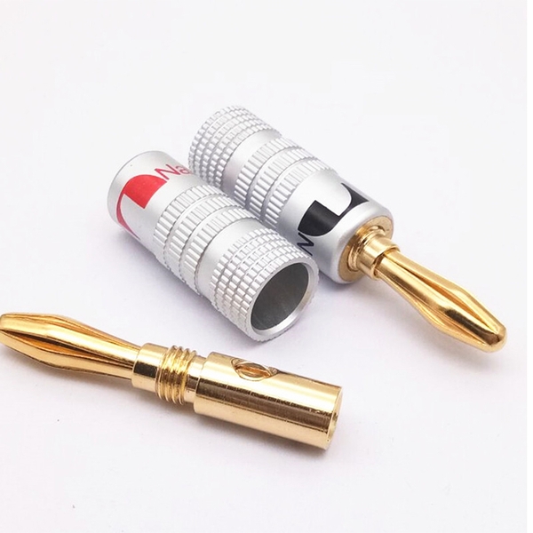 Jack Bắp Chuối Âm Thanh 4mm Mạ Vàng Đồng Nguyên Chất Nakamichi Của Mỹ