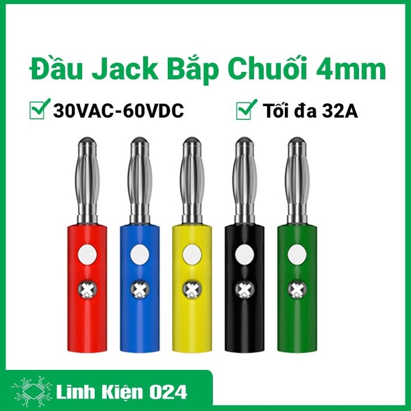 Đầu Jack Bắp Chuối 4mm Đực Nhiều Màu