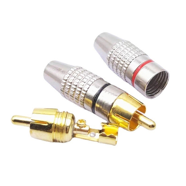 Jack Hoa Sen Đực Mạ Vàng AV/RCA Jack Cắm Âm Thanh