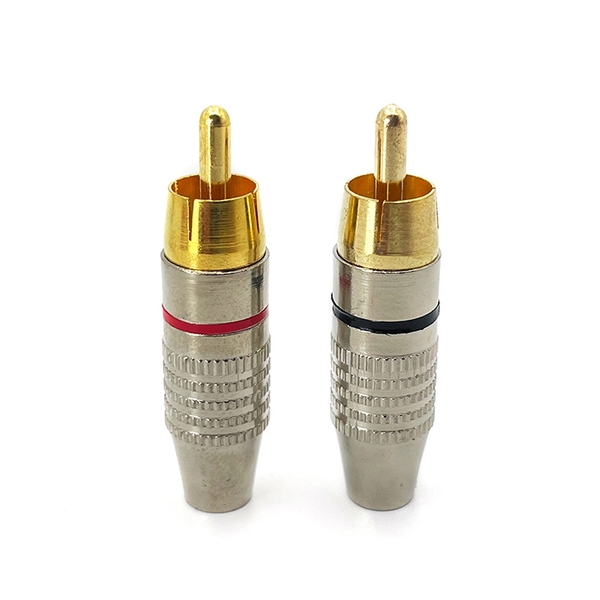 Jack Hoa Sen Đực Mạ Vàng AV/RCA Jack Cắm Âm Thanh