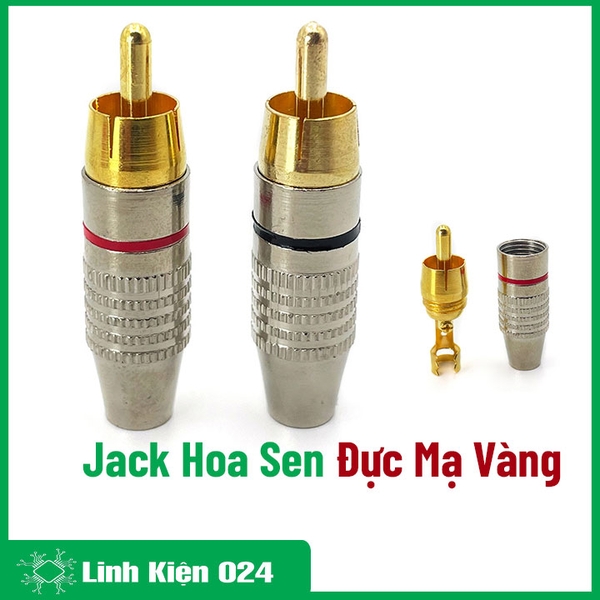 Jack Hoa Sen Đực Mạ Vàng AV/RCA Jack Cắm Âm Thanh