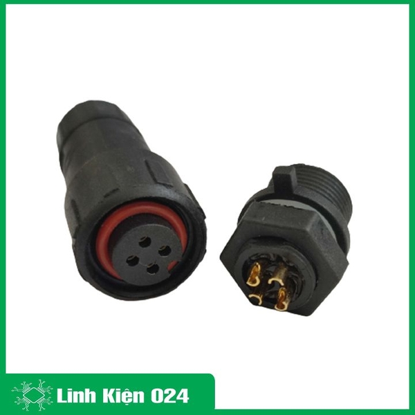 Jack Nối Dây 4P Chống Nước Jack Nguồn Camera M16 Chân Đồng