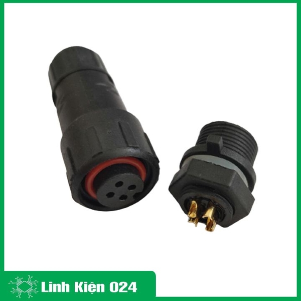 Jack Nối Dây 4P Chống Nước Jack Nguồn Camera M16 Chân Đồng