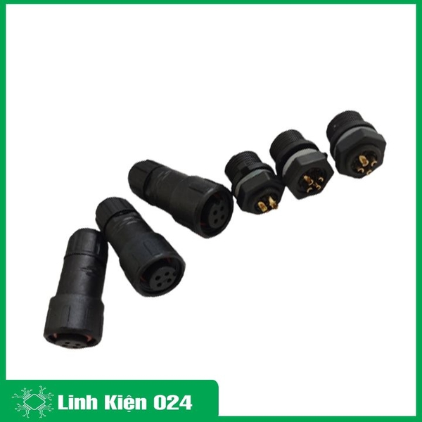 Jack Nối Dây 4P Chống Nước Jack Nguồn Camera M16 Chân Đồng