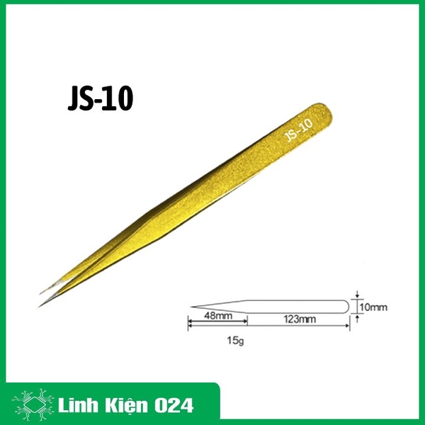 Nhíp JS Thép Không Gỉ Mạ Vàng Đa Năng Gắp Linh Kiện, Nhặt Lông Yến, Làm Nail Siêu Cứng Cao Cấp