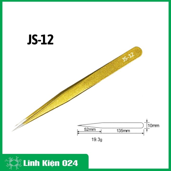 Nhíp JS Thép Không Gỉ Mạ Vàng Đa Năng Gắp Linh Kiện, Nhặt Lông Yến, Làm Nail Siêu Cứng Cao Cấp