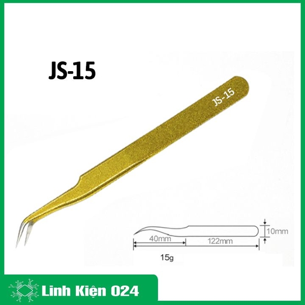 Nhíp JS Thép Không Gỉ Mạ Vàng Đa Năng Gắp Linh Kiện, Nhặt Lông Yến, Làm Nail Siêu Cứng Cao Cấp