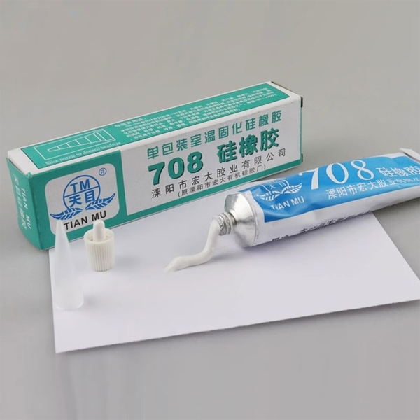 Keo Silicone 708 Màu Trắng Cách Điện Chống Hồ Quang Không Nóng Chảy Dán Và Niêm Phong Linh Kiện (K2C12)