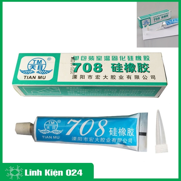 Keo Silicone 708 Màu Trắng Cách Điện Chống Hồ Quang Không Nóng Chảy Dán Và Niêm Phong Linh Kiện (K2C12)
