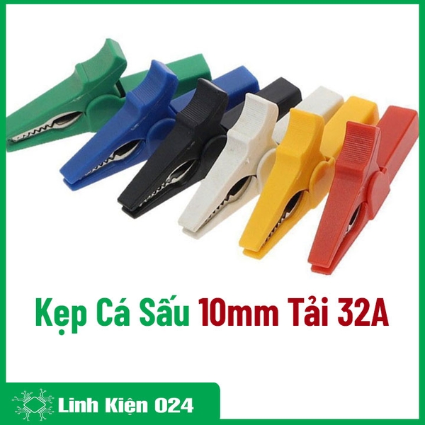 Kẹp Cá Sấu 10mm Tải 32A Thuận Tiện Đo Kiểm Tra Chân Kết Nối Bắp Chuối 4.0mm