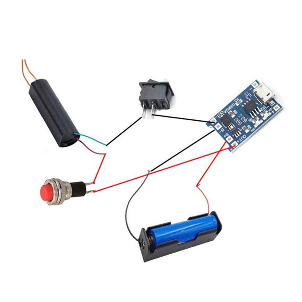 Combo Kích Điện Cao Áp, Vào 3V7-6V ra 200KV/1000KV Máy Đánh Lửa, Dùi Cui - Module Tăng Áp Chưa Hàn