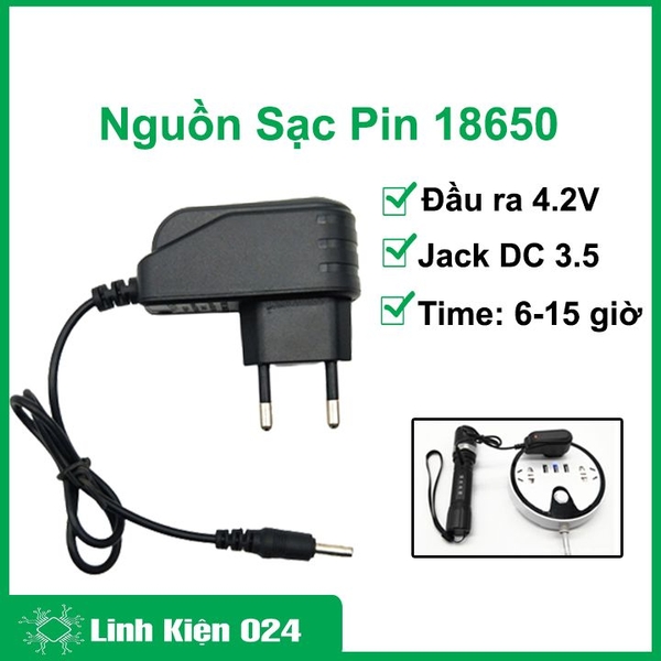 Nguồn Sạc Pin 18650 Pin Lithium 4.2V Sạc Trực Tiếp Chân 3.5mm