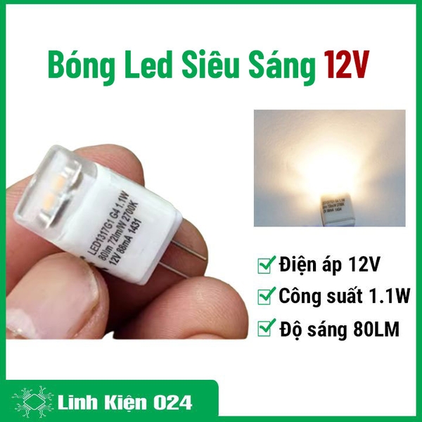 Bóng Đèn Led Siêu Sáng G4  12V 1.1W 80 Lumen
