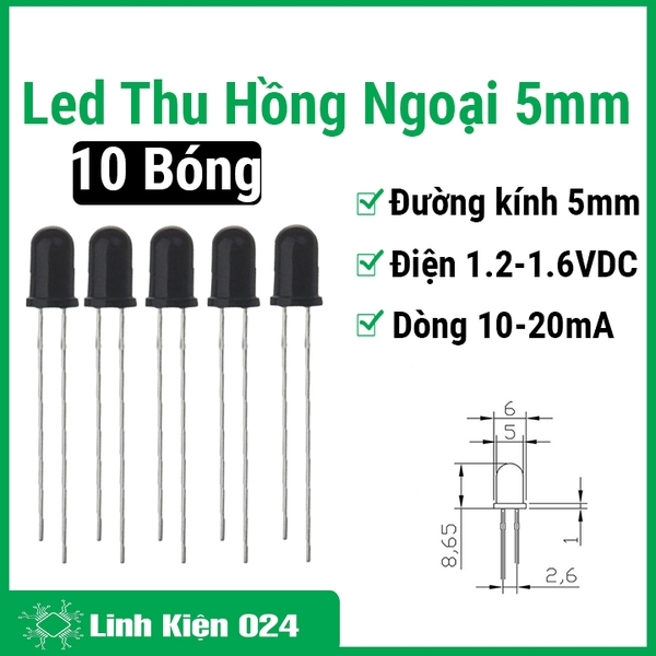 Combo 10 Led Thu Hồng Ngoại 5mm