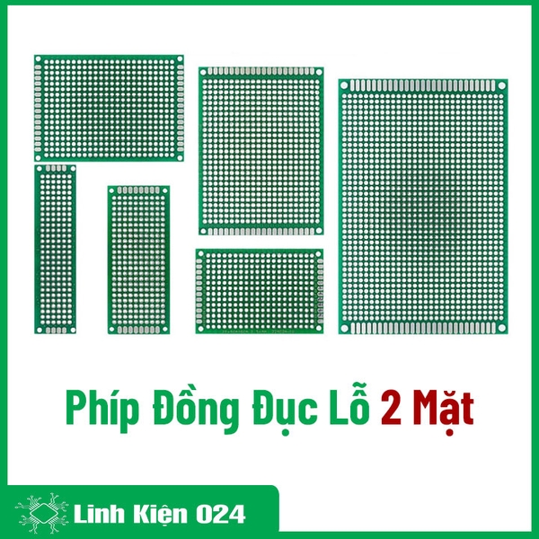 Phíp Đồng Đục Lỗ 2 Mặt PCB Xanh Tốt Dày 1.6mm