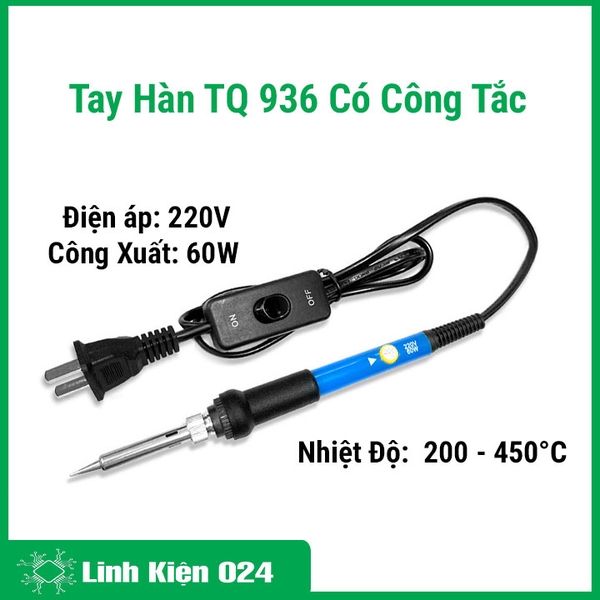 Tay Hàn TQ 936 Có Công Tắc Điều Chỉnh Nhiệt Độ 220V-60W