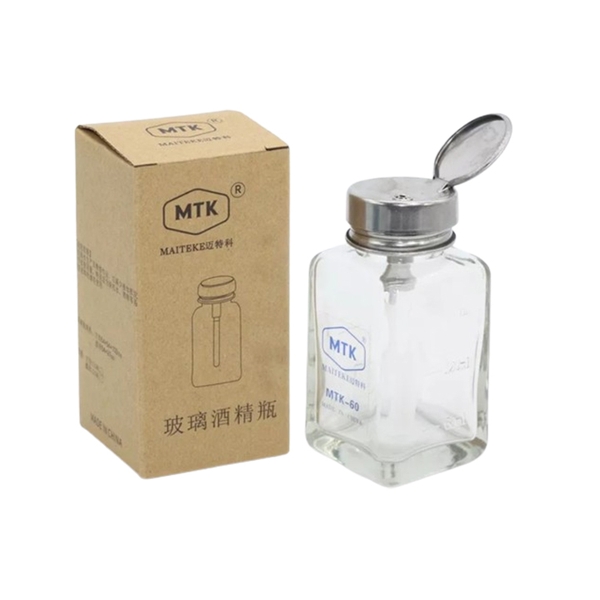 Lọ Vuông MTK-60 Đựng Dung Dịch 180ml Bằng Thủy Tinh Chống Tĩnh Điện