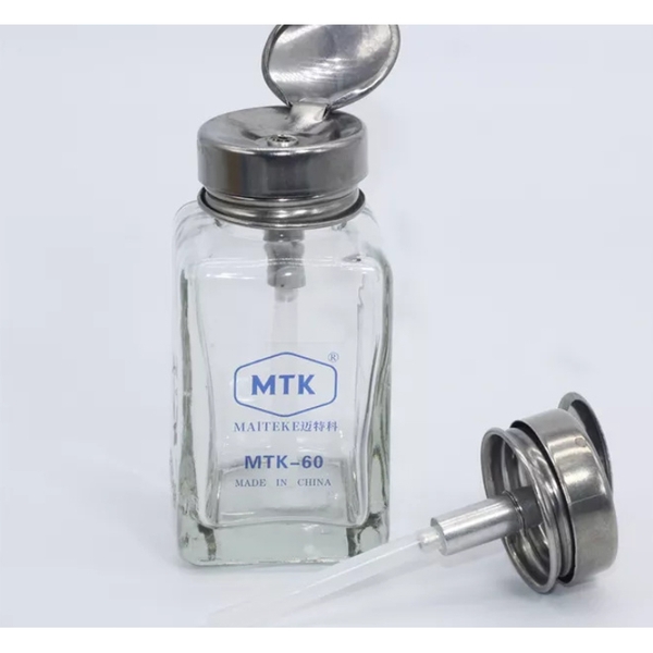 Lọ Vuông MTK-60 Đựng Dung Dịch 180ml Bằng Thủy Tinh Chống Tĩnh Điện