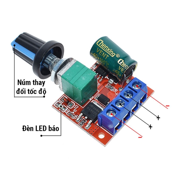 Mạch Điều Tốc Động Cơ DC PWM 5A 4.5V-35V Dùng Điều Khiển Tốc Độ Moto Chỉnh Độ Sáng Đèn Led