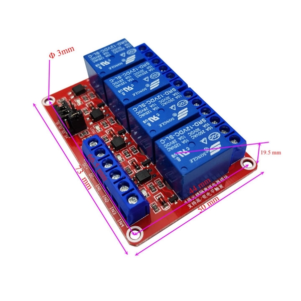Module Relay 4 Kênh 12VDC H/L (K4A8)